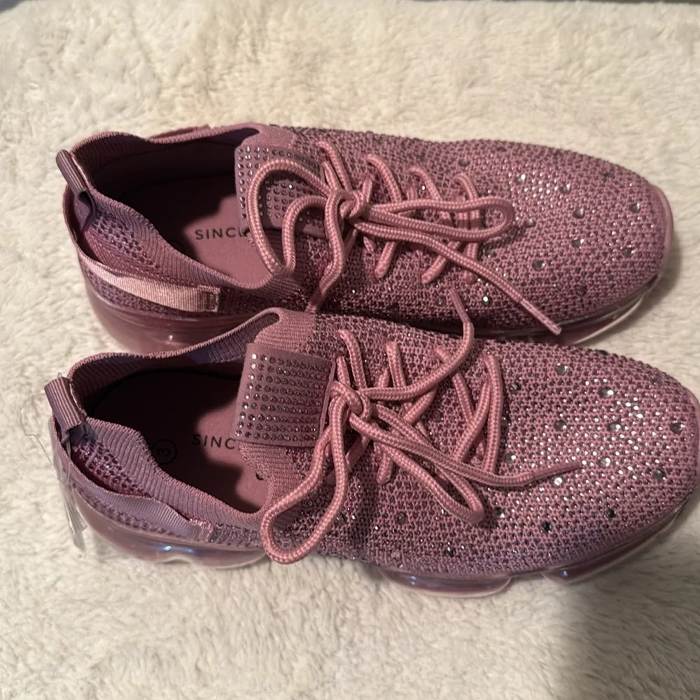 Girls rhinestone sneakers, Sincerely Jules, color-pink, Size 3, New with… - Picture 2 of 6